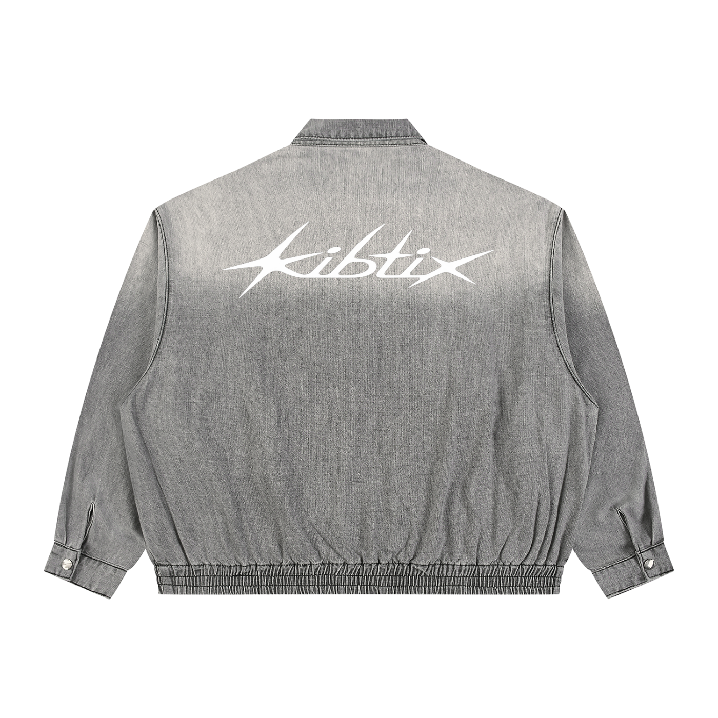 Unisex Vintage Wash Full-Zip Denim Jacket