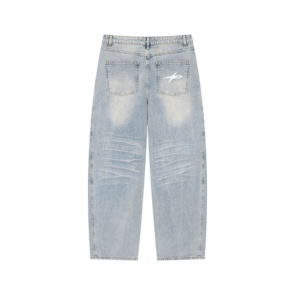 Men’s Enzyme Wash Wide Leg Jeans